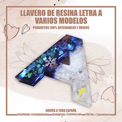 Llavero Resina letra A