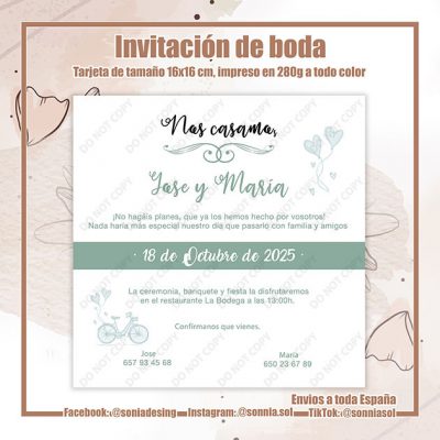 Invitación bici verde