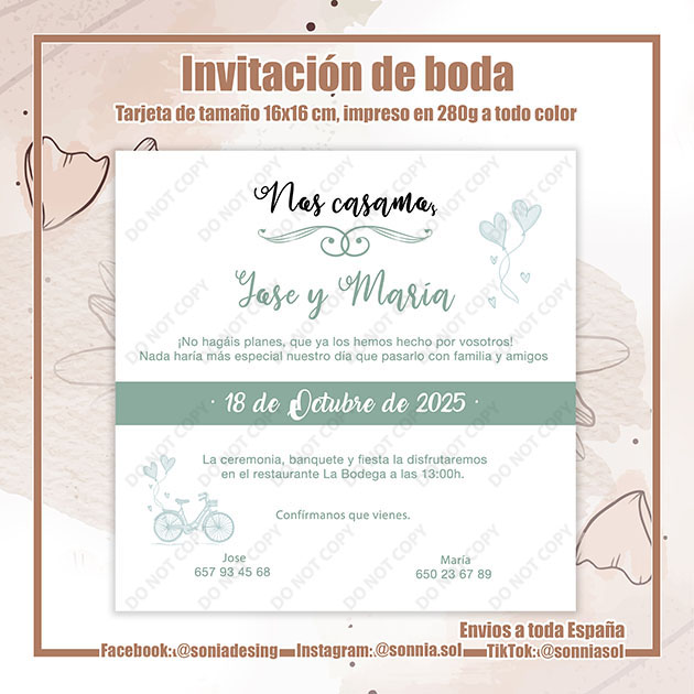 Invitación bici verde