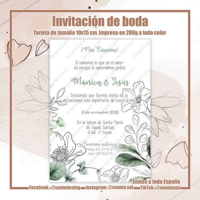 Invitación flor blanca