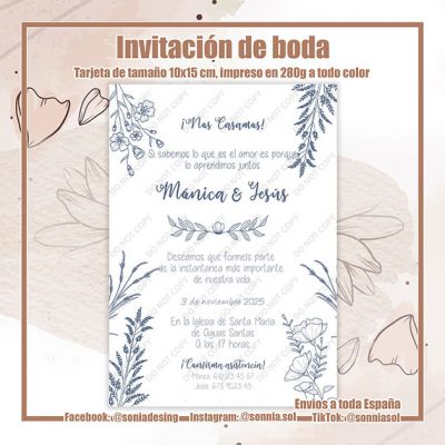 Invitación flores rústicas