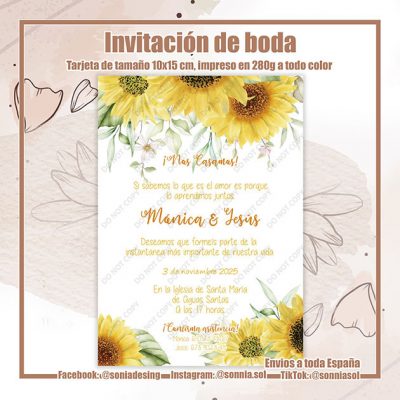 Invitación girasoles