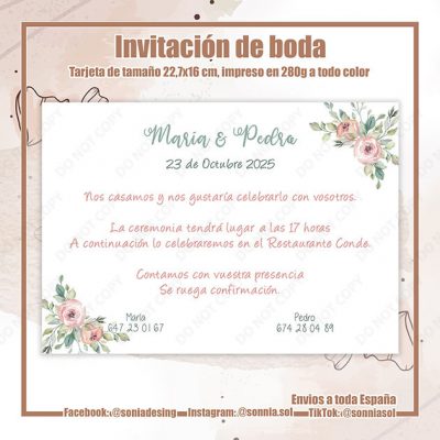 Invitación rosas