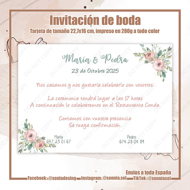 Invitación rosas