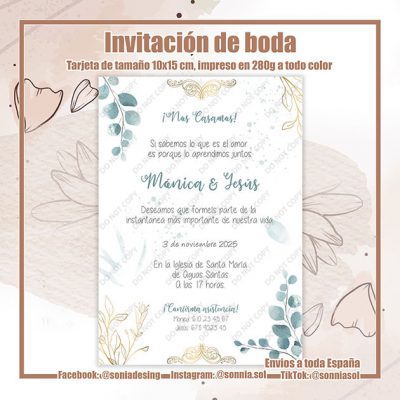 Invitación verde ramas
