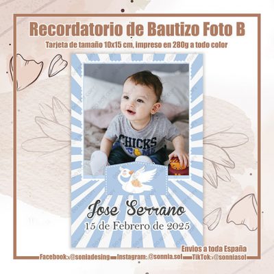 Recordatorio de bautizo foto B