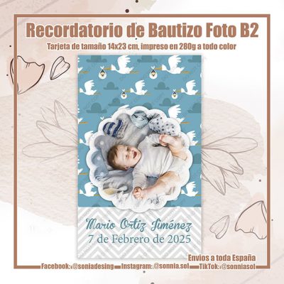 Recordatorio de bautizo foto B2