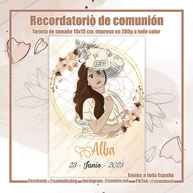 Recordatorio de comunión ilustración