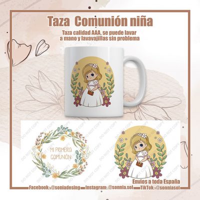 Taza comunión niña