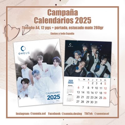 Calendario A4 2025 Oneus
